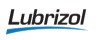 The Lubrizol logo features the company name in black italic letters above a curved blue line.