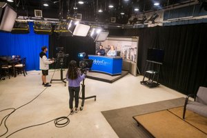 Broadcast Studio Students Cameras News Set