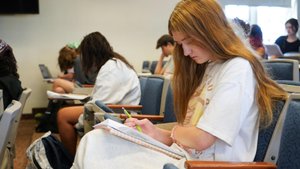 Student Notebook Green Pen Lecture Hall