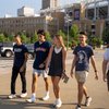Students Walking Near Cleveland Ballpark